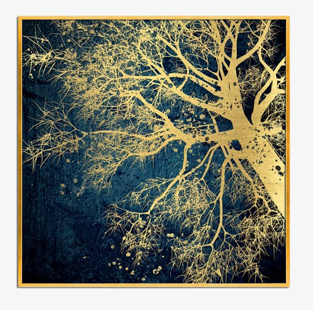 [X0010100420] BLUE TREE WALL ART 