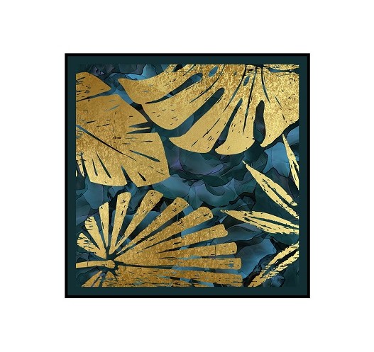[X0010100453] GOLDEN BLUE WALL ART 