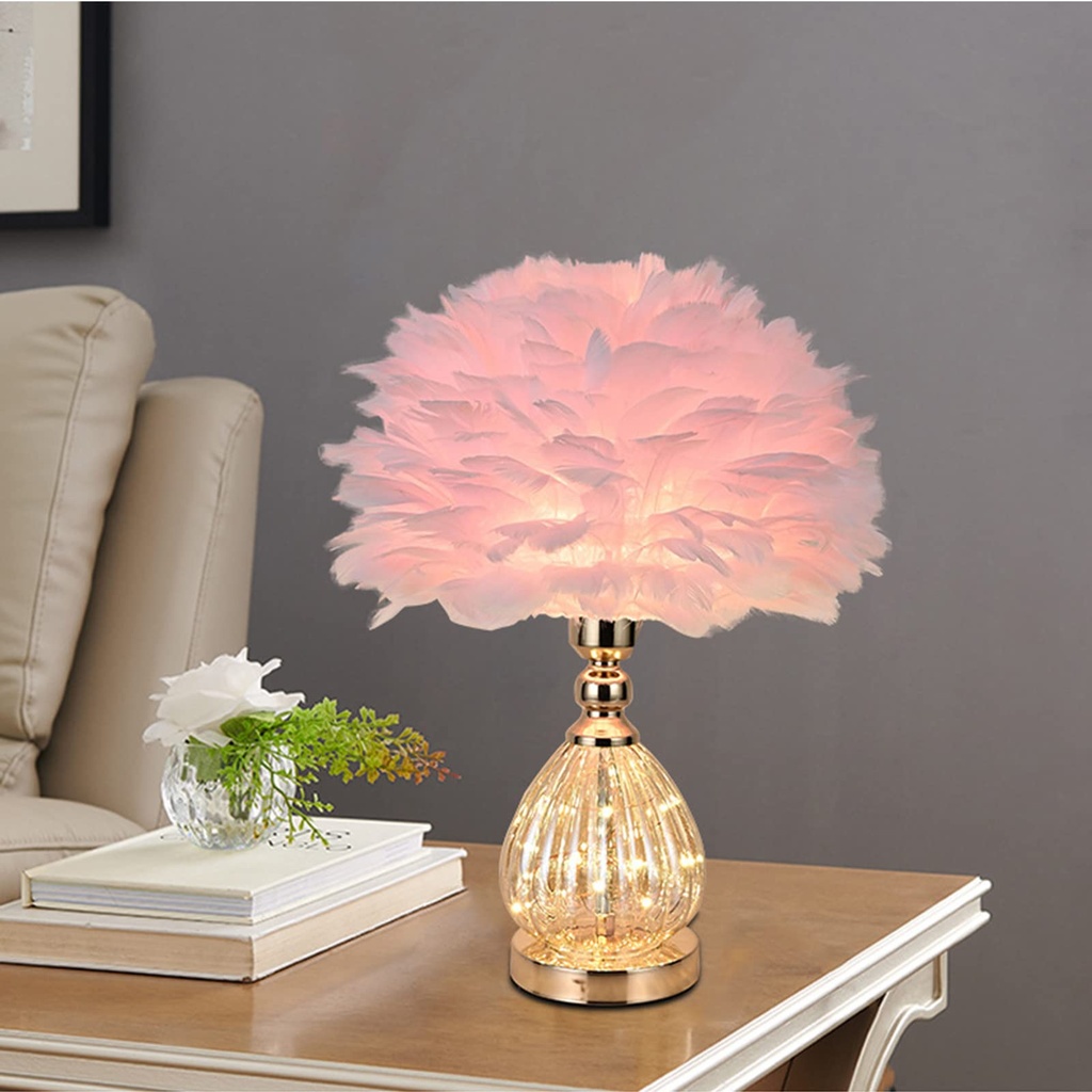 [Y0090100045] FEATHER TABLE LAMP