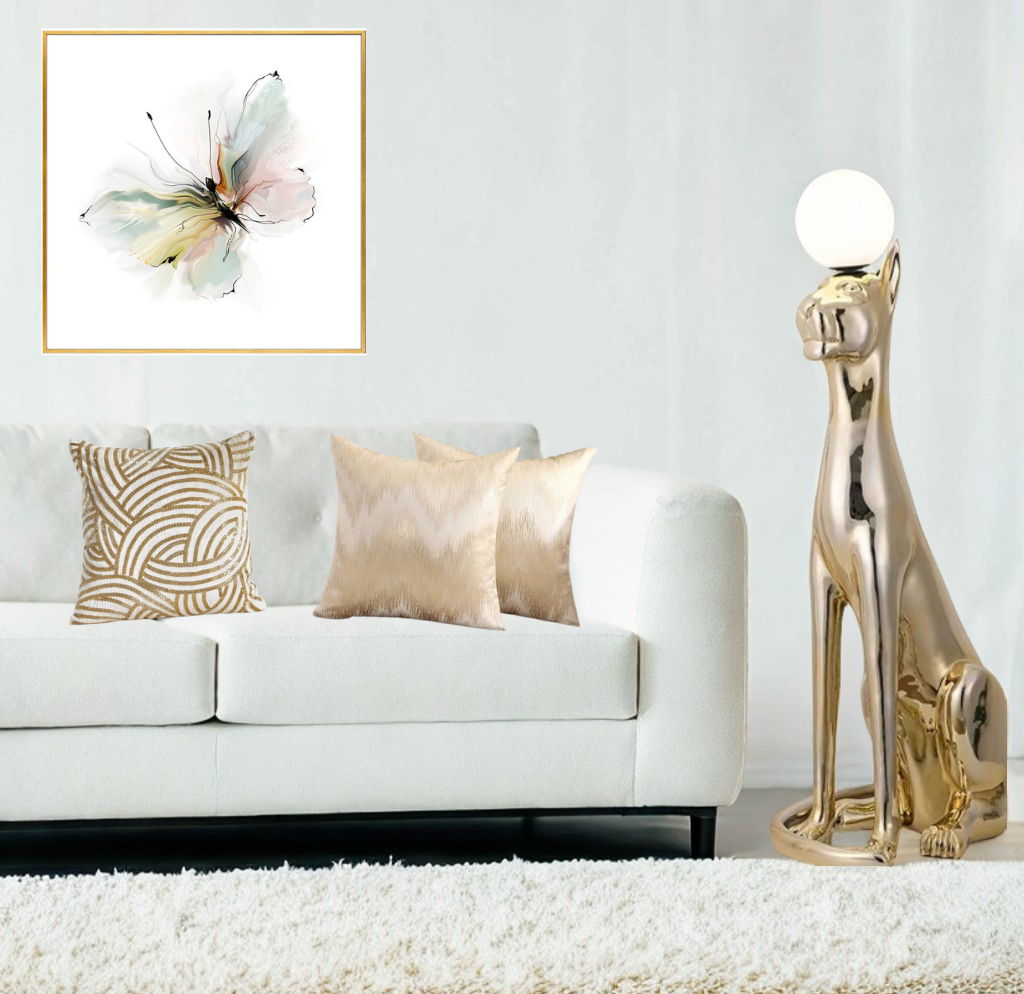 [Y0010100088] GOLDEN LEOPARD FLOOR LAMP