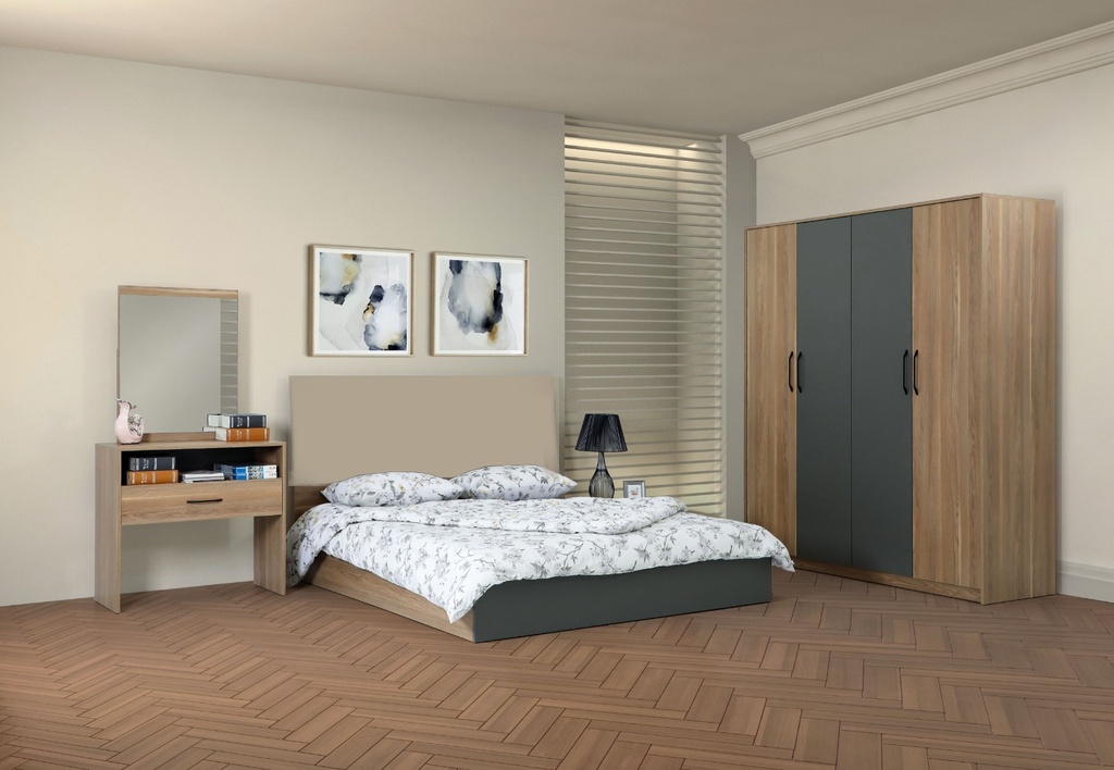 [A000203K00013] MIOS KING BEDROOM SET WT WARDROBE