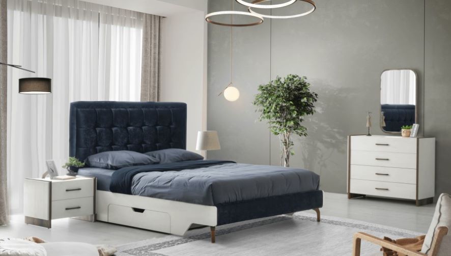 [A000203K00017] GORDION QUEEN BEDROOM SET WT WARDROBE