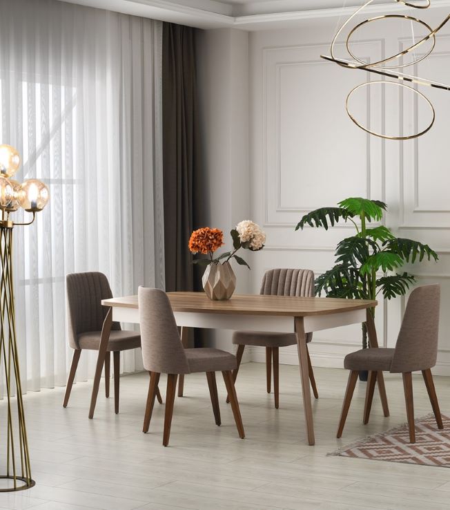 [B00310300008] SOLID DINING TABLE 6 SEATS
