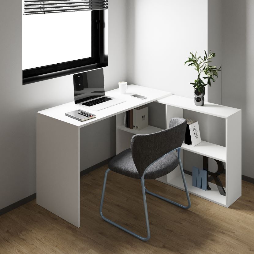 [F0050300127] MEGAN STUDY CORNER DESK 155 CM
