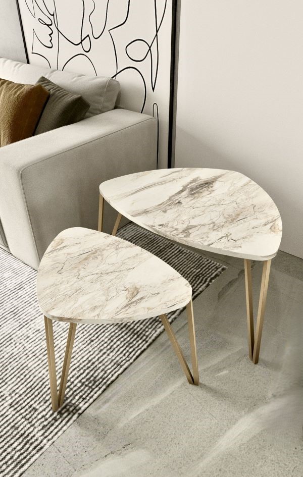 [D025030124] GRAPHITE MIDDLE TABLE 2 PCS 