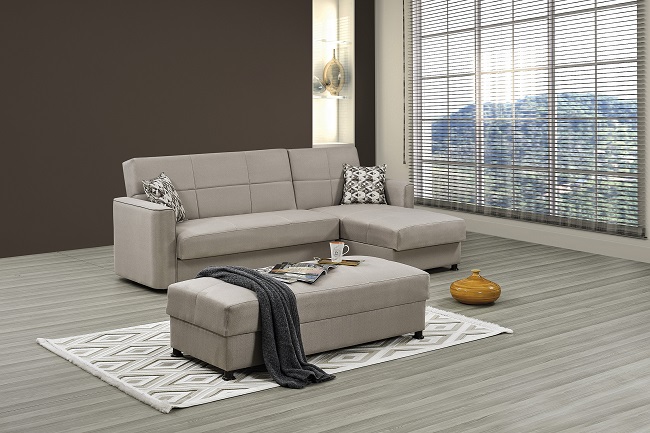 [C0550300106] LORA SOFA CORNER WITH POUF