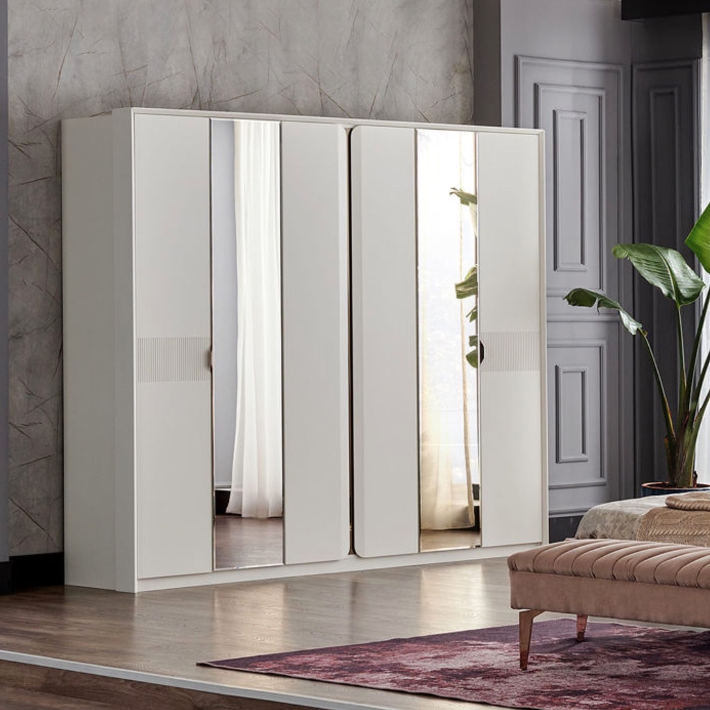 [A0410300134] GARNETH 6 DOOR WARDROBE
