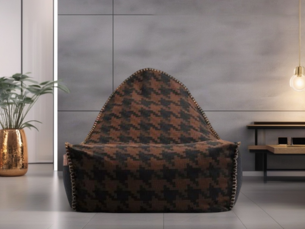 [C1160100003] FLOSSY BEAN BAG WITH OTTOMAN