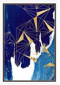 [X0010100296] ABSTRACT BLUE WALL ART