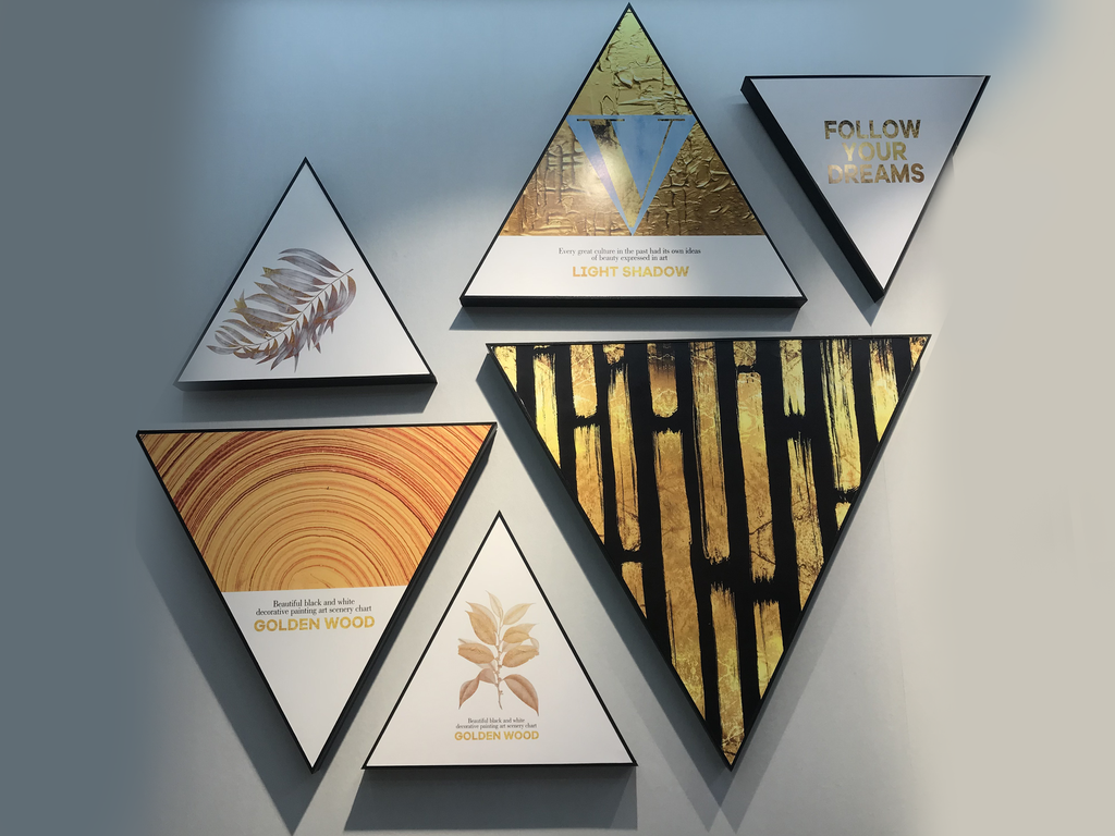 [X0100100041] 6 PCS TRIANGLE WALL ART SET