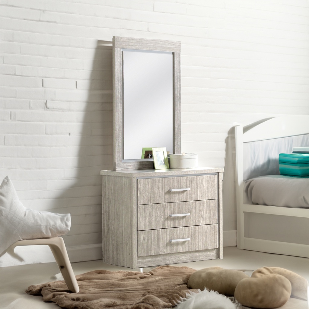 [A0840200001] TROY 3 CHEST OF DRAWER With MIRROR 1205
