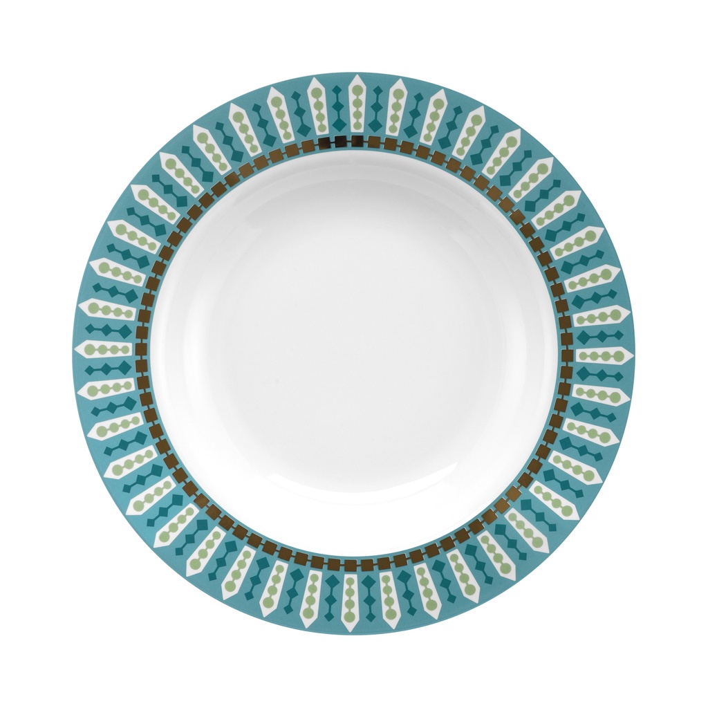 [Z0560400062] FLAMINGO TIARA SOUP PLATE