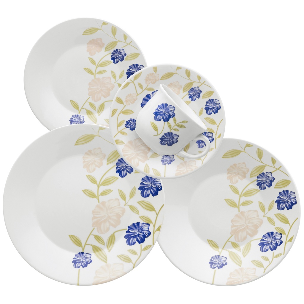 [Z0740400079] 20 PCS ACTUAL AZUL PERFEITO DINNER SET