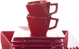 [Z0780400001] QUARTIER RED COFFEE CUP WITH SAUCER