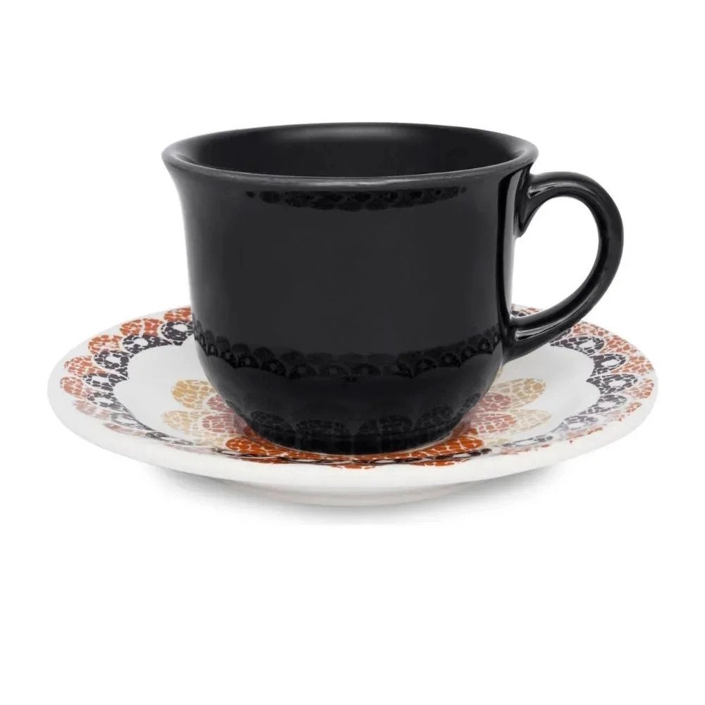 [Z0790400012] FLOREL SUMMER TEA CUP WITH SAUCER