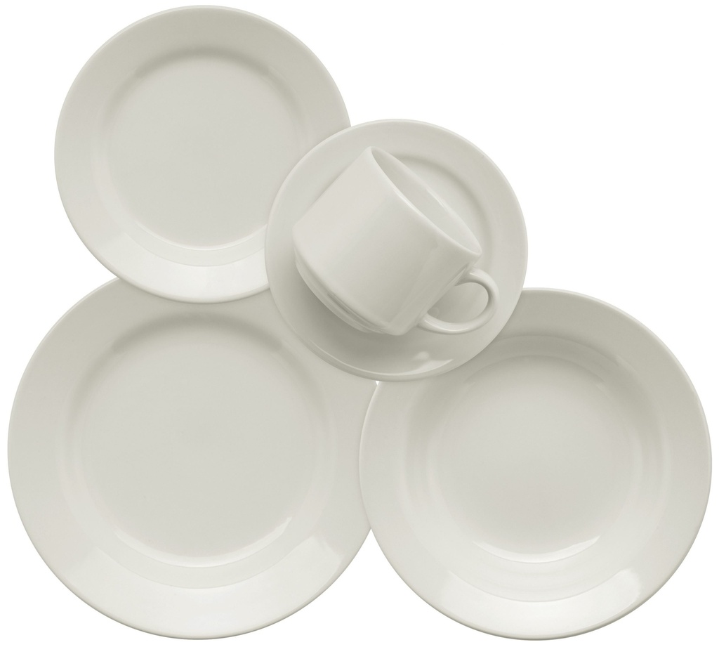 [Z0740400148] 20 PCS DONNA WHITE DINNER/TEA SET