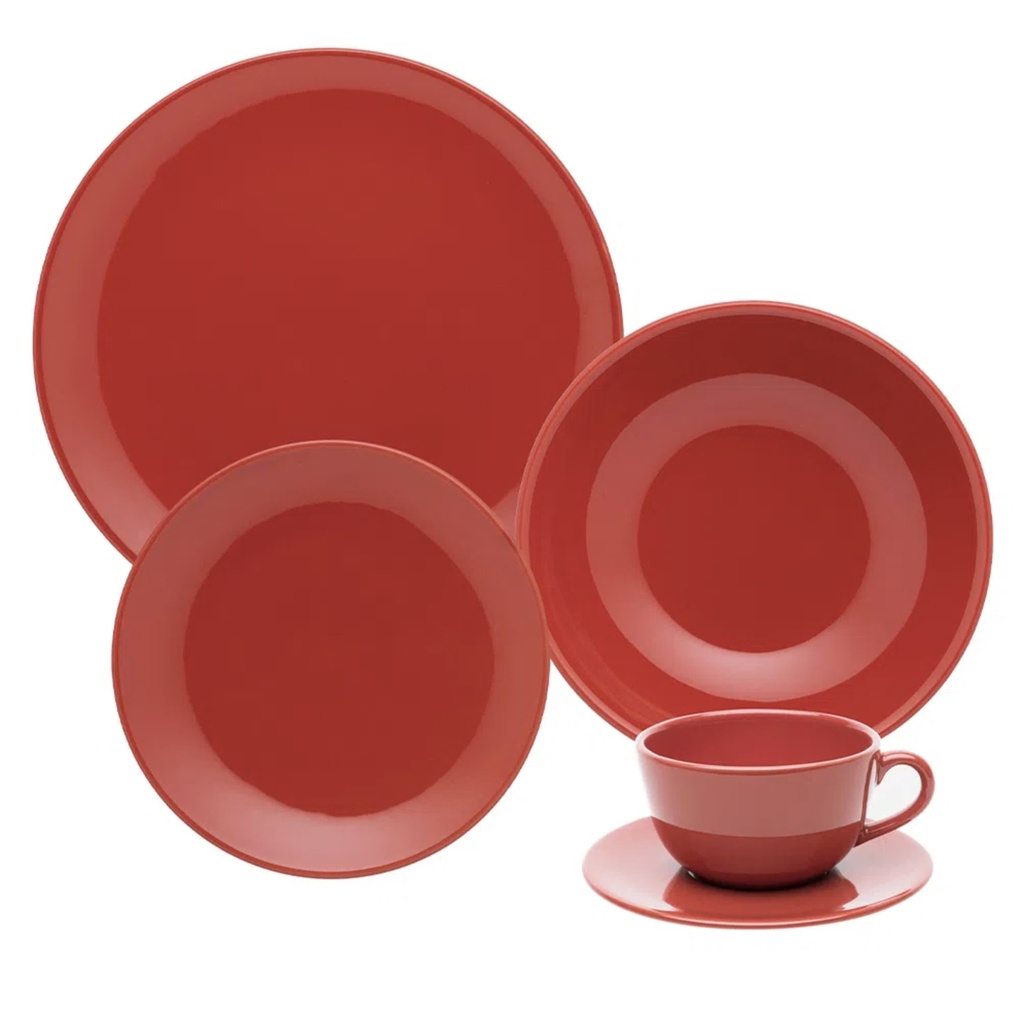 [Z0740400159] 20 PCS UNNI RED DINNER|TEA SET