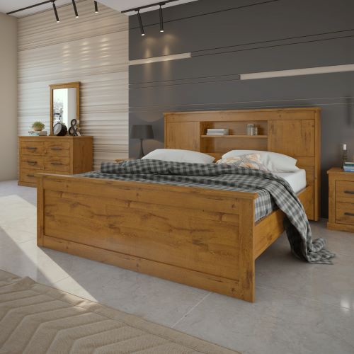[A0610400002] RUSTIC KING BED 180 CM
