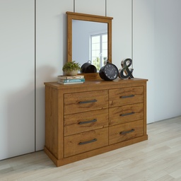 [A0850400017] RUSTIC DRESSER WITH MIRROR 