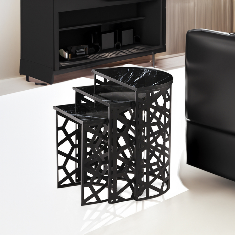 [D0200300063] 3 PCS YARIM AY 01 NESTING TABLE