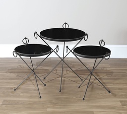 [D0200300070] KUBELI  10 NESTING TABLES 3 PCS